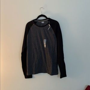 Old Navy Black & Gray Long Sleeve Shirt